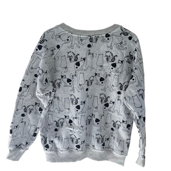 LA Soul All Over Cat Print Pullover Sweatshirt Size Large - Picture 6 of 6